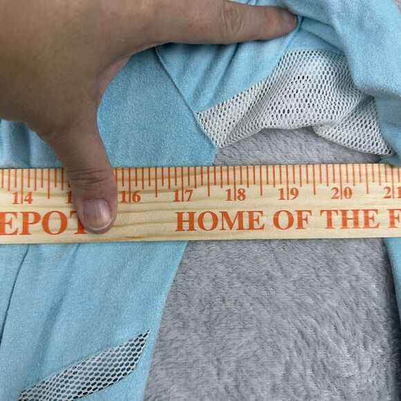 Alberto Makali Cardigan Jacket Womens Small Light Blue Faux Suede Mesh Waterfall - Picture 11 of 13